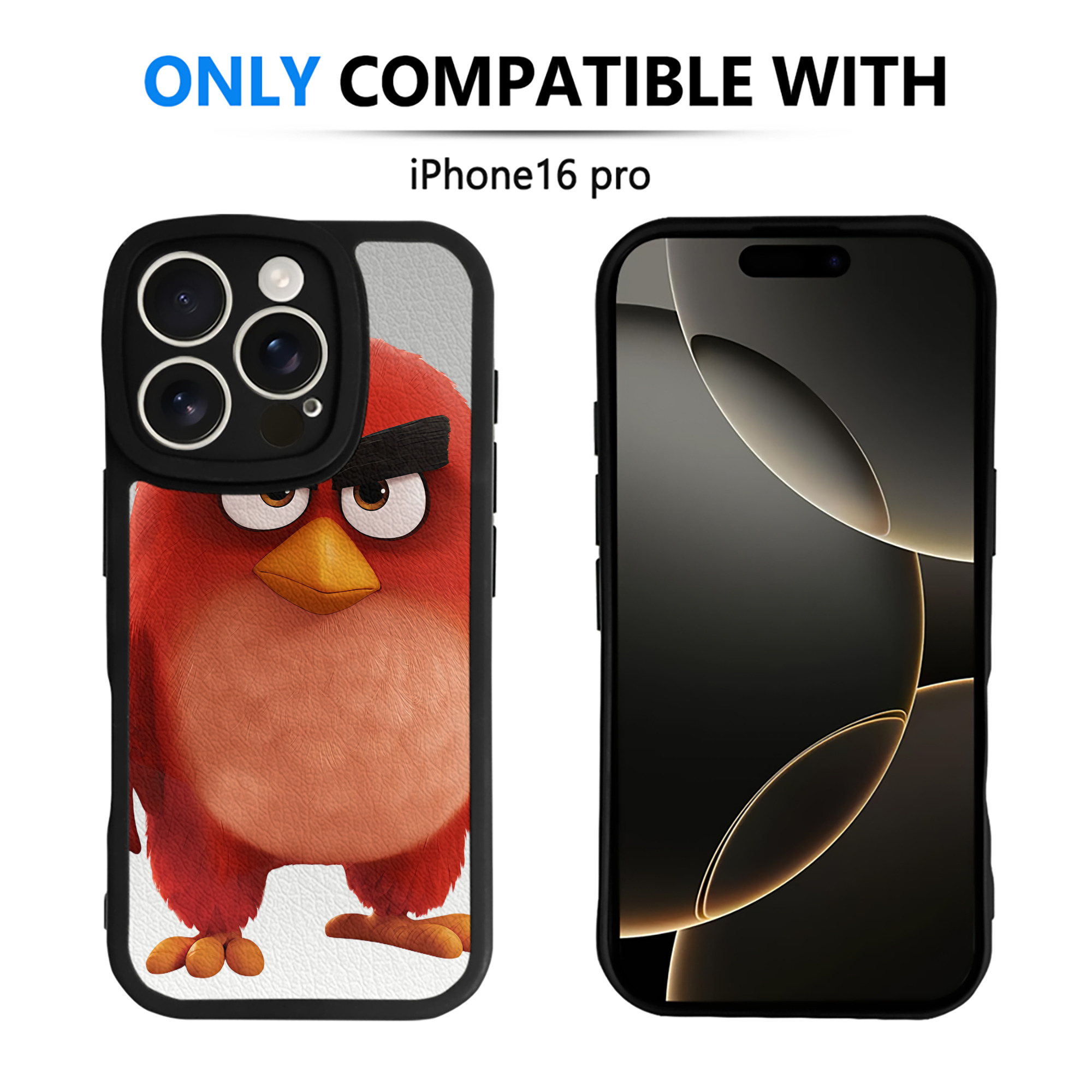 （画像用） Angry Birds アングリーバード 【iPhone 16シリーズ対応】シリコンスマホケース（レザー調） 材質：シリコン